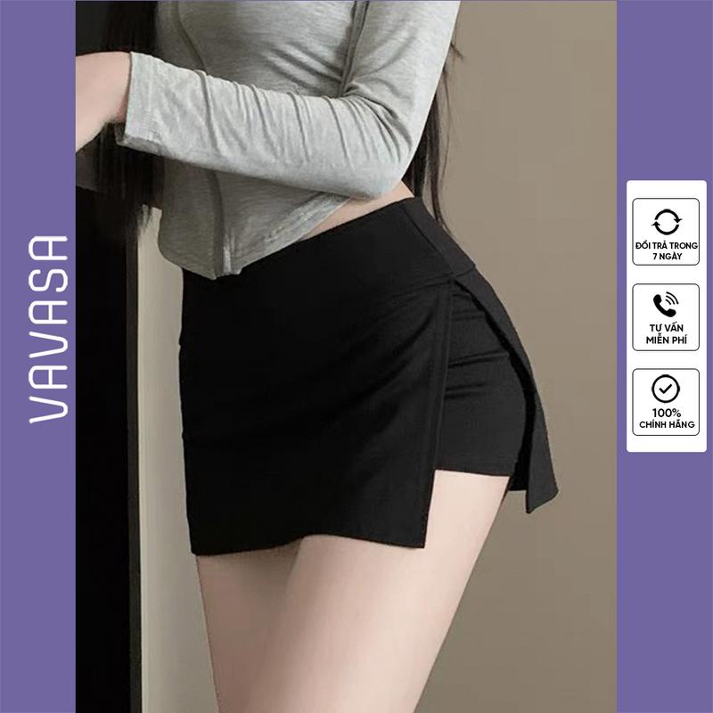 chân váy ngắn xẻ tà có quần trong  VAVASA CV40