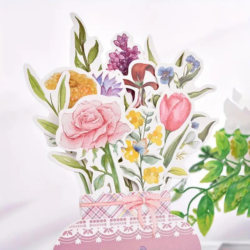 Product Introduction of 2025 Flower Themed Desktop Calendar, 1 Count Creative Desktop Calendar with Wooden Base, Office Stationery & Supplies 2