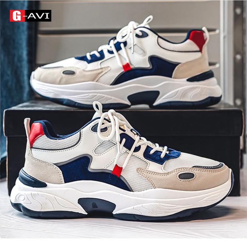 Giày thể thao nam G-AVI mẫu mới hot trend 2024 kiểu dáng trẻ trung phong cách năng động 027 Sneaker Shoes Đế Bằng Cao Su