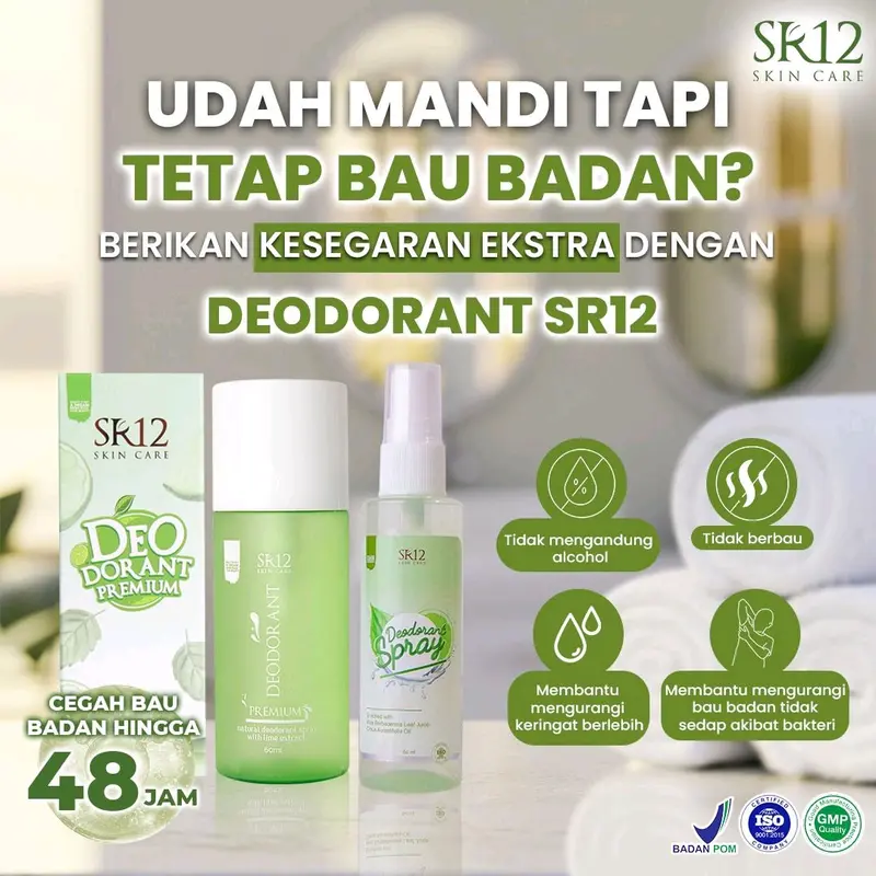 deodorant SR12 ORI atasi bau ketiak Pencerah Organik tawas spray deodorant tawas 1