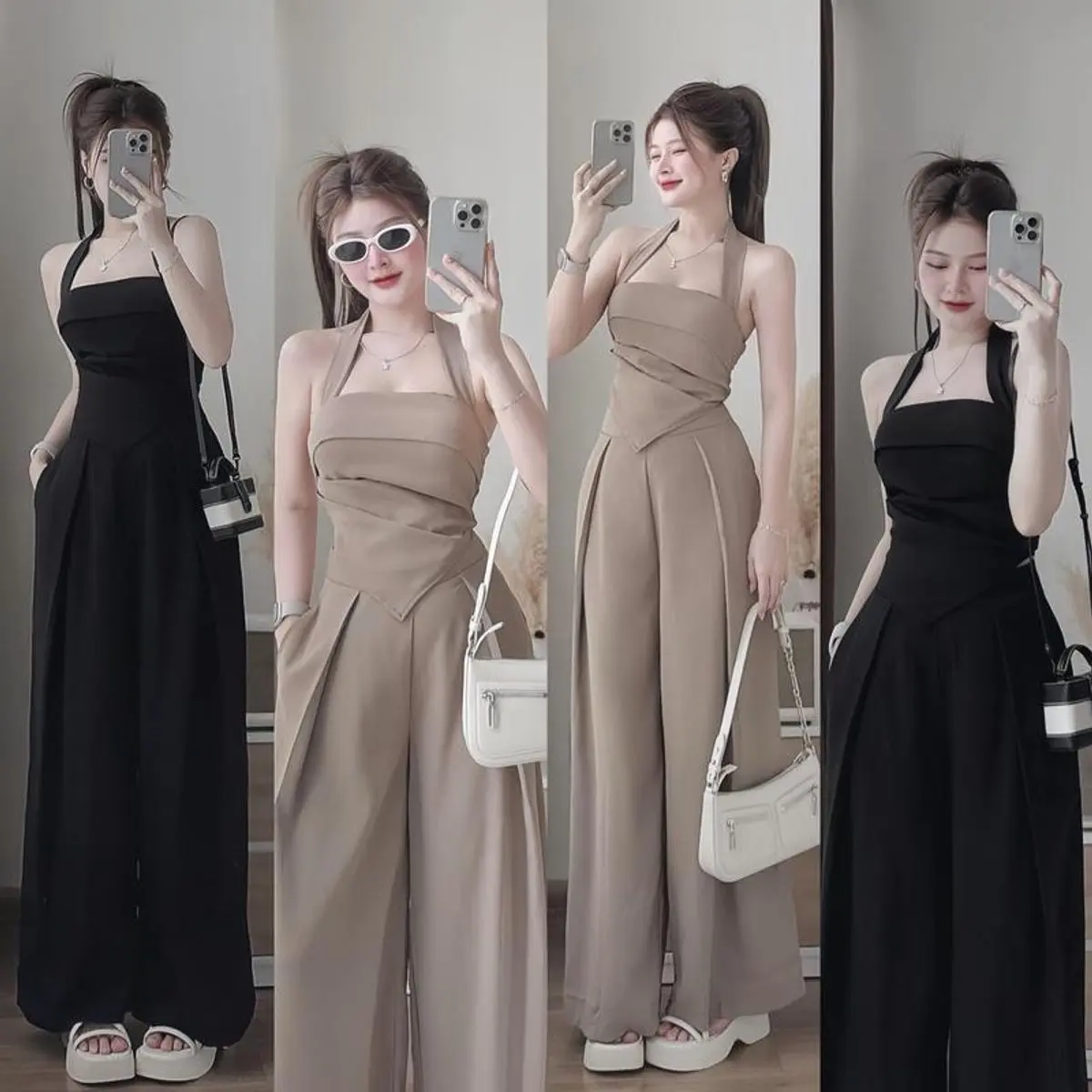 SÉT ÁO DÂY VÀ QUẦN XUÔNG CẠP LY TÔN DÁNG