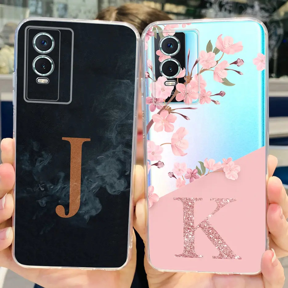 For Vivo Y76 5G Case Vivo Y76s V2156A Stylish Letters Cover Soft Silicone Phone Cases For Vivo Y74s Y 76 s VivoY76 Casing Bumper