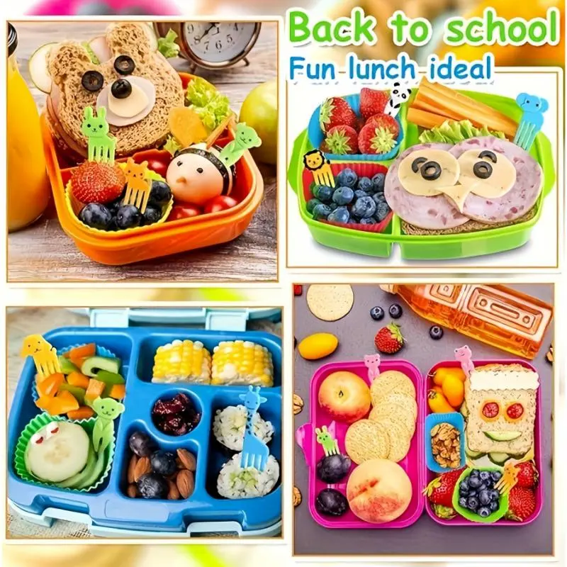 Random Color Cutlery Set, 45pcs/set Mini Funny Cute Cartoon Animal Decor Cutlery Set, Kitchen Supplies for Home Outdoor Picnic Dormitory Party 3