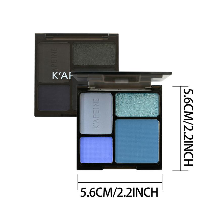 Product Introduction of Cool Tone Four-Color Eyeshadow Palette Shimmer Matte Fine Glitter European and American Punk Style Smoky Stage Makeup 4-Color Eyeshadow 17