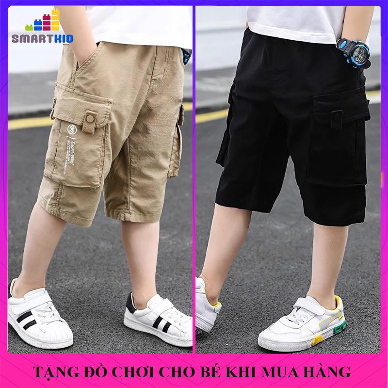  Quần short dài kaki trẻ em nam quần vải kaki túi hộp thời trang cho bé trai mẫu EAG size 18-52kg quần bé trai đi học. Quần short lửng kaki bé trai 