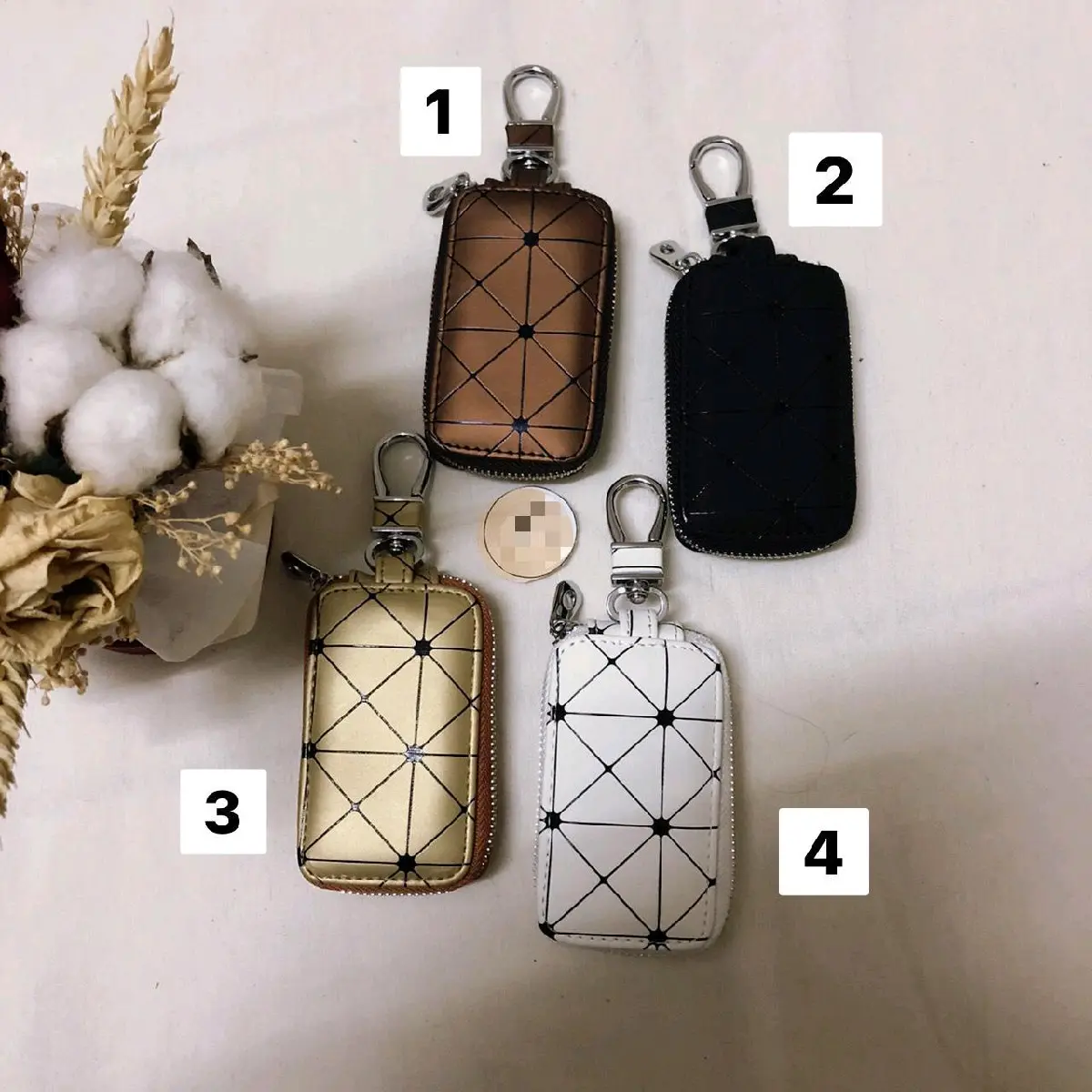 DOMPET STNK DOMPET GANTUNGAN KUNCI MOTIF SILANG Kartu Pria