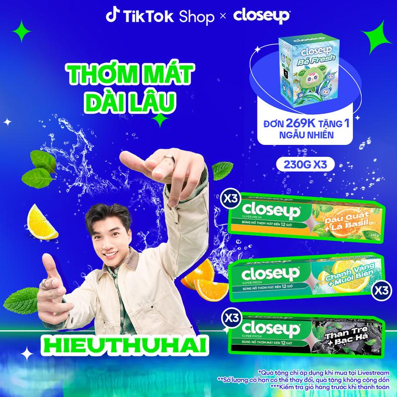 Combo 3 Kem Đánh Răng Closeup Trắng Răng Thơm Mát thành phần Thiên Nhiên 230G 1