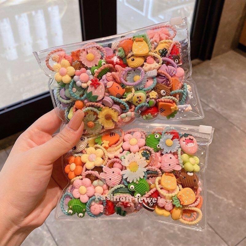 Túi 50 dây cột tóc kute size nhỏ xoắn ốc cho bé 0-3 tuổi Hàng đẹp Phụ Kiện Tóc