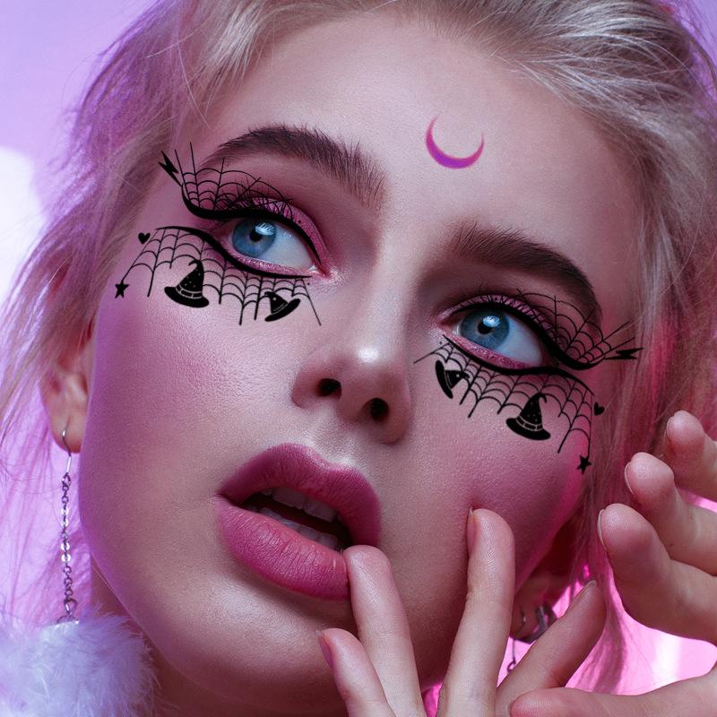 Miếng Dán Hình Xăm Halloween, Thiết Kế Góc Mắt Mới, Cao Cấp, Trang Điểm Mặt, Miếng Dán Hình Xăm Tạm Thời, Làm Bằng Giấy hình xăm dán  30 ngày kim  xăm hình  xăm hình  xăm 2