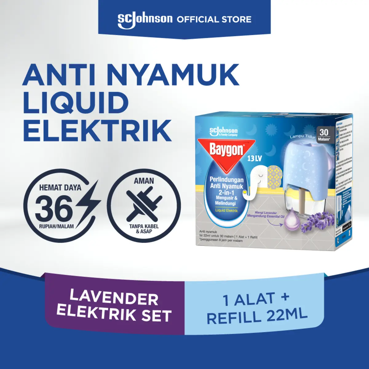 Baygon Liquid Elektrik Starter Lavender Refill Pack 22ml