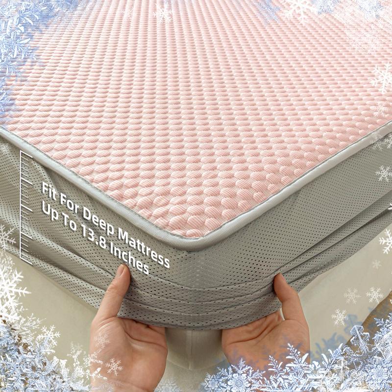 Waterproof Mattress Protector Set, 3 Counts/set Including 1 Count Fitted Sheet & 2 Counts Pillowcase, Comfortable Bedding Set for Home Bedroom 5