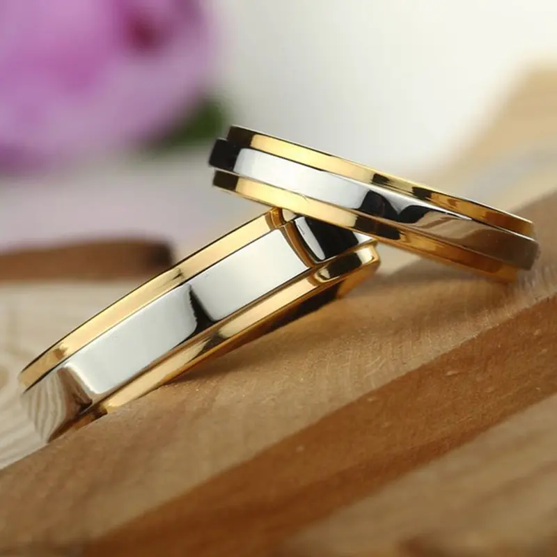 Nhẫn Cưới Đính Hôn, Thời Trang, Dành Cho Cặp Đôi Tình Nhân, Dành Cho Phụ Nữ, Được Làm Bằng Thép Titan, Đồ Trang Sức 4