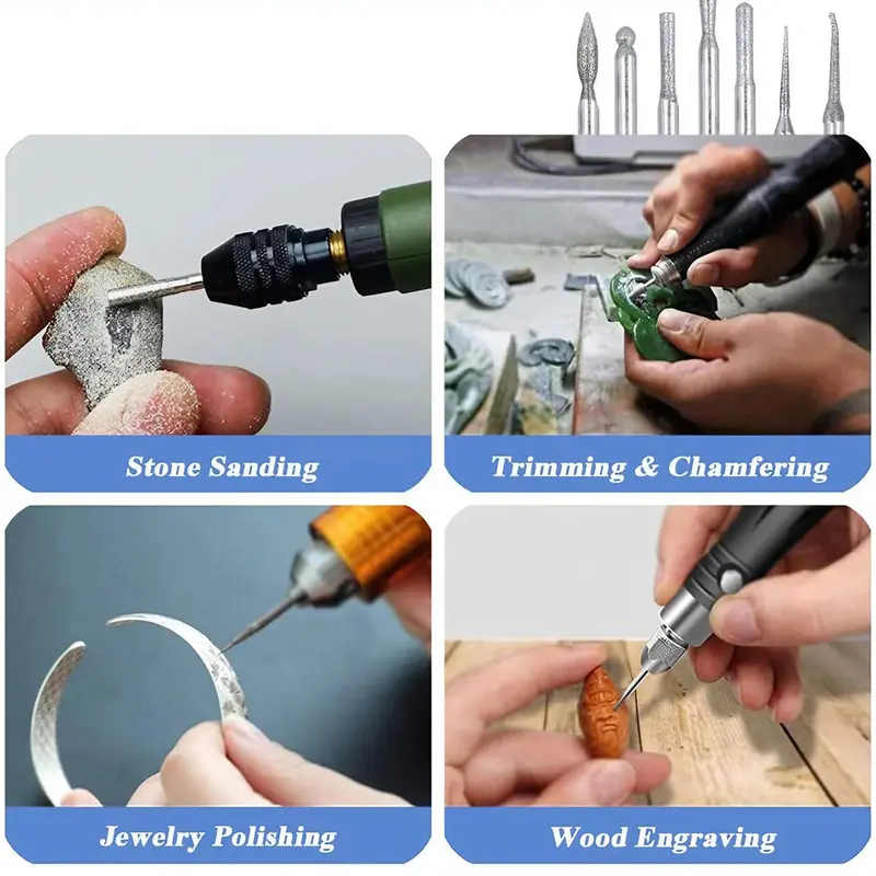 Diamond Drill Bit Set, 30pcs/set Electric Tool Accessories, Rotary Tool Accessories, Suitable for Nail Polishing, Stainless Steel Trimming, Engraving & Polishing 2