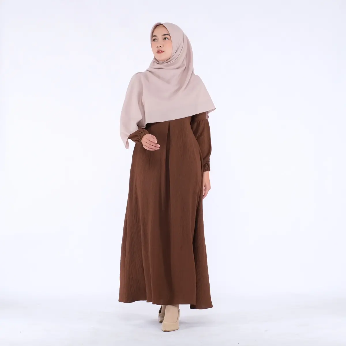 HAWACORNER - MEDINA DRESS Airflow Crinkle Ironless Busui Friendly Balon Hitam Muslim Wudhu