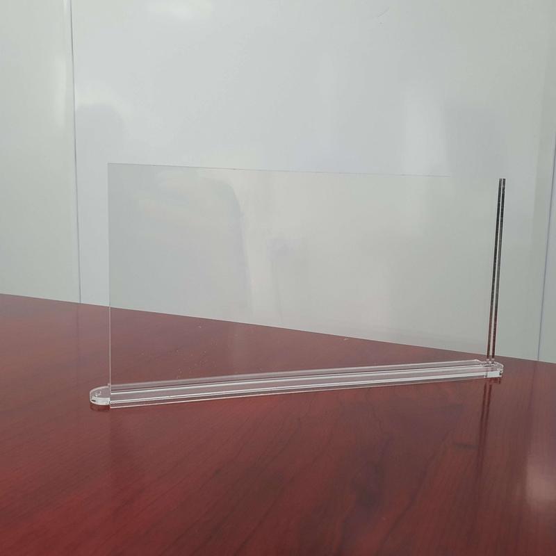 Biển chức danh mica đế gỗ - Bảng tên chức danh để bàn - Kệ đế gỗ, thân mica KT 12x24cm có ốc (không ốc) 8