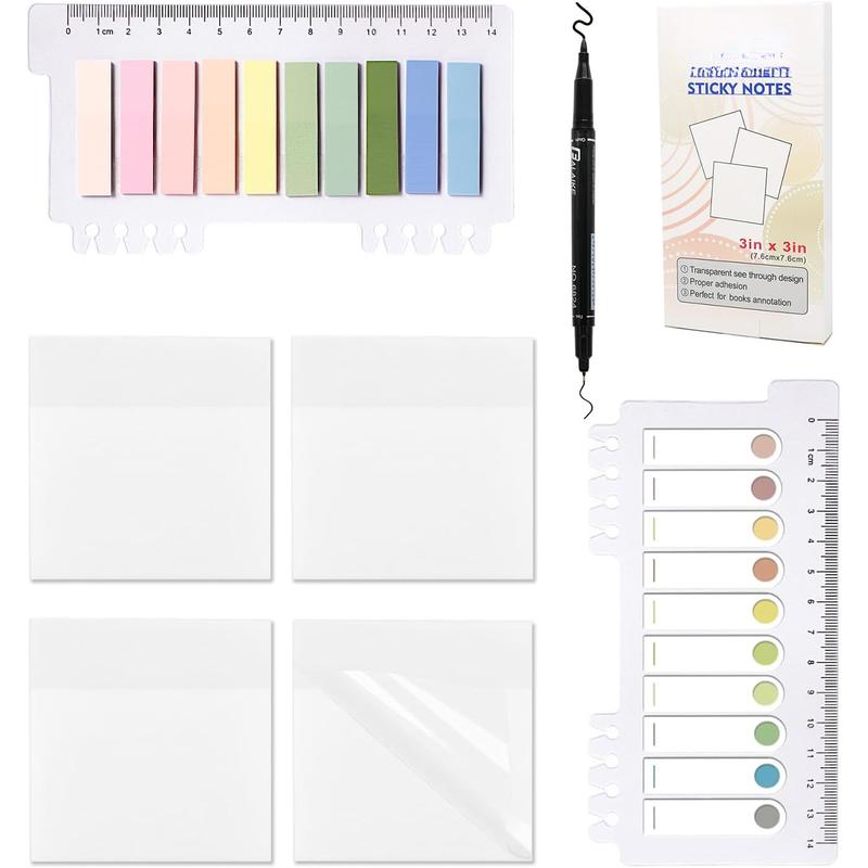 600 Sheets Transparent Sticky Notes, 3 x 3 inch Clear See Through ...
