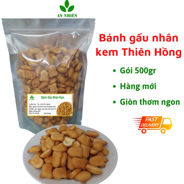  Bánh gấu nhân kem Thiên Hồng 500gr Snack Ăn Vặt Food 