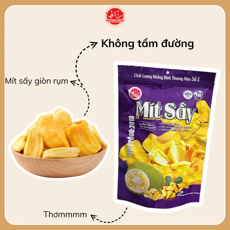 COMBO 7 Món Ăn Vặt Quốc Dân (Mít Sấy, Táo Kẹp Sữa, Bánh Que Cốt Dừa, Mix Gà Heo Mực, Quẩy Đùi Gà, Đậu Phộng, Chíp Chíp) Food Thức Ăn Cay Snack - PHUONGHUYENFOOD Chua 1