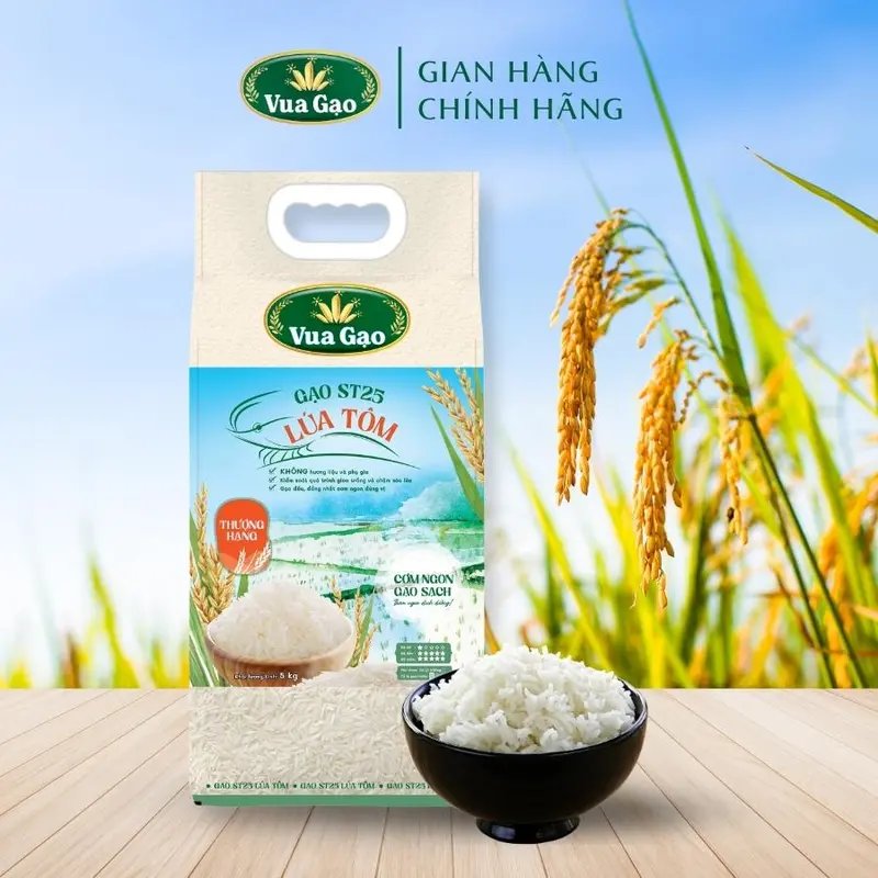 Gạo ST25 Lúa Tôm Vua Gạo Túi 5kg -  Chính Hãng Vua Gạo - Túi 5kg 4