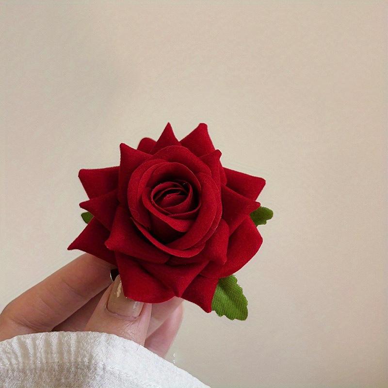 Kẹp Tóc Hoa Hồng Đỏ, Thiết Kế Thanh Lịch Và Lãng Mạn, Phụ Kiện Tóc Đặc Biệt Dành Cho Nữ, Hoàn Hảo Làm Quà Tặng Ngày Lễ Tình Nhân, Một Chiếc Kẹp Tóc Women 2