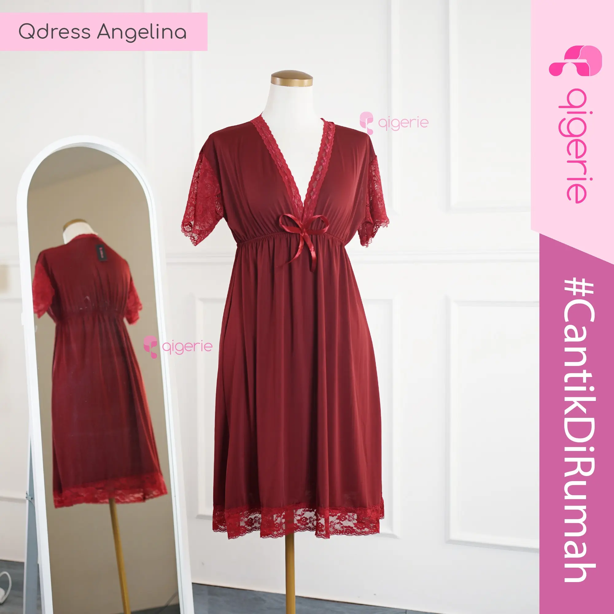 ANGELINA QIGERIE | Gaun Tidur Dress | Daster Kekinian | Baju Tidur Sexy