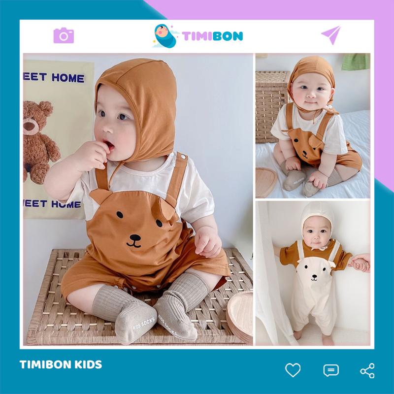 Quần Áo Trẻ Em Sơ Sinh Bộ Đồ Liền Thân Hình Thú Chất Cotton Body Đùi Hình Gấu Cho Bé Trai Gái - [BDC23]