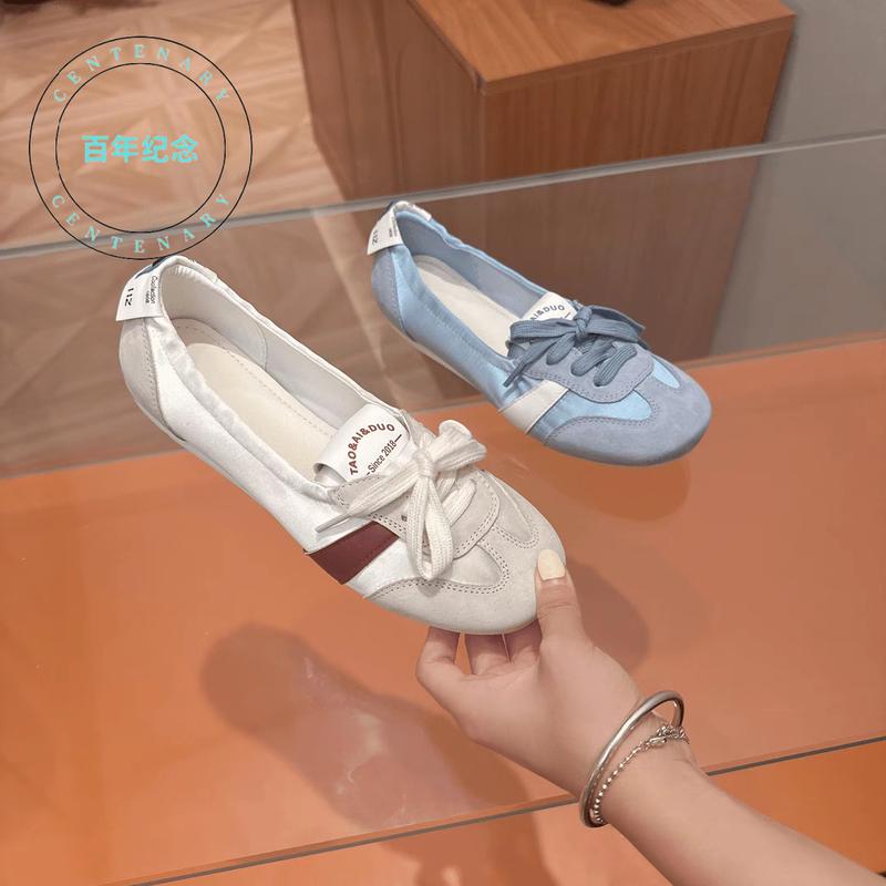 Giày Trắng Thoáng Khí, Giày Trượt băng Lười, Giày Thể Thao Múa Ba Lê Nhẹ Nhàng Kiểu Pháp, Giày Đế Bằng Nữ, Phong Cách Mới Mùa Hè, Dành Cho Năm 2025, Có 2968 Người 4