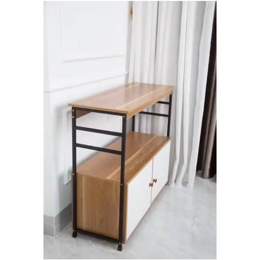 Kệ Nhà Bếp - Kệ Để Lò Vi Sóng Khung Sắt Sơn Tĩnh Điện Sàn Gỗ MDF Cao Cấp Kitchen