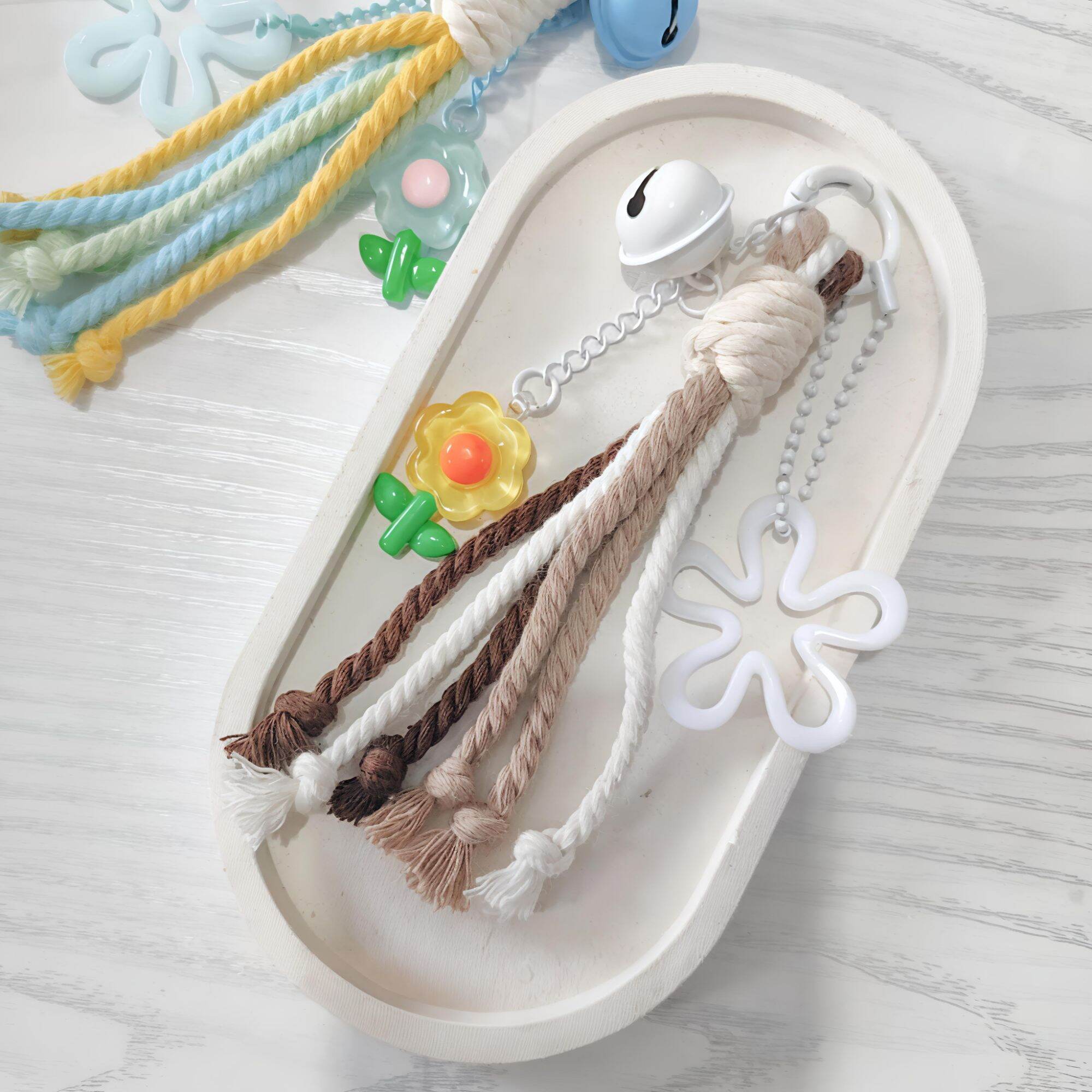 [ TokoAzkia33 ] Best selLer!! Keychain Charm GANTUNGAN TAS / GANTUNGAN KUNCI CLAY BUNGA TANGKAI