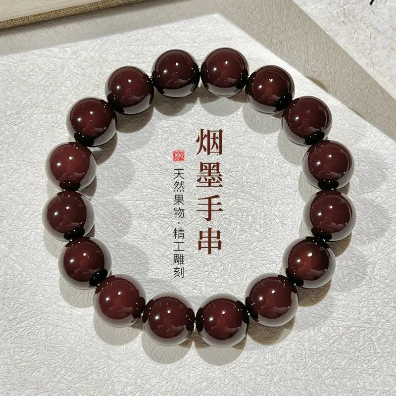 2025 Natural Bodhi Genuine Bracelet Hand String Play White Jade Soft Round Bead Bracelet Buddha Beads Cultural Play Bodhi Bracelet for Men and Women