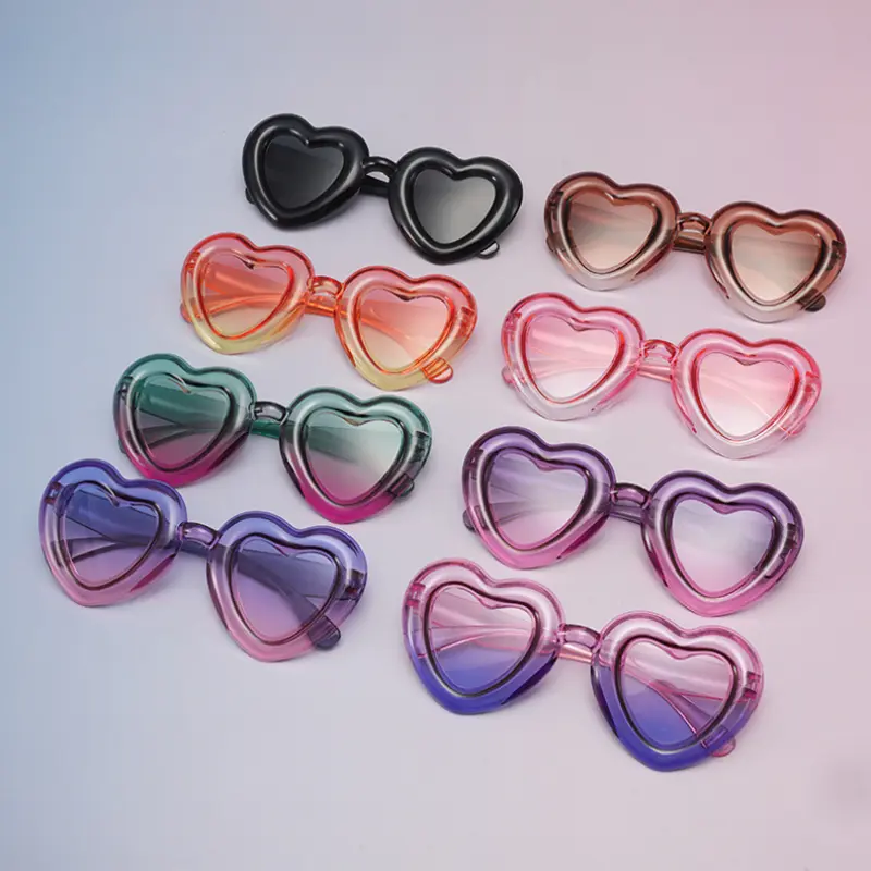 New Kids Cartoon Heart Sunflower Fruit Rabbit Ears Sunglasses Girls Boy Children Outdoor Round Polarized UV400 Sun Glasses