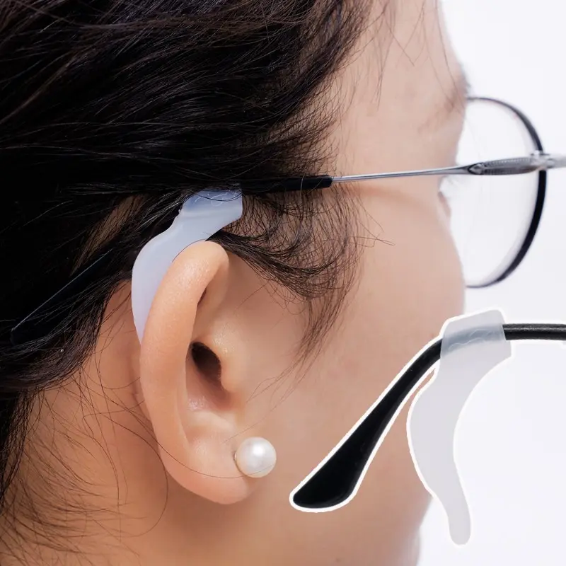 1 / 5 cặp móc tai chống trượt bằng silicon bền giữ cho kính râm, kính thể thao, kính râm, vô hình màu đen trắng, phụ kiện kính 2