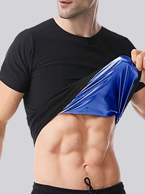 Men's Round Neck Sweatproof Shapewear Tee, Breathable Comfortable Short Sleeve T-Shirt, Shaper for Men, Underwear for All Seasons 3