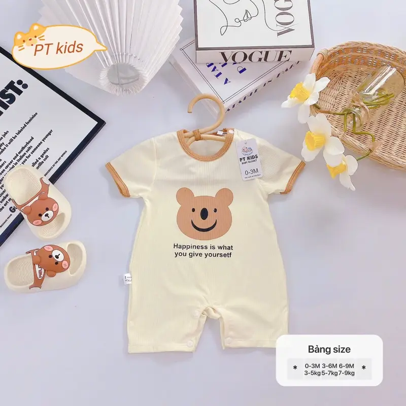 Combo 2 Chiếc Body Đùi Tăm Lạnh Mềm, Mát Cho Bé 3-9kg ( 2chiếc 2 màu) 5