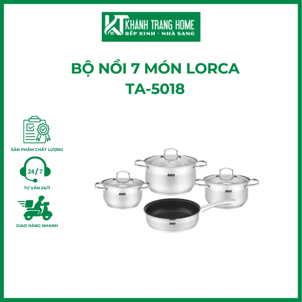 Bộ nồi 7 món LORCA TA-5018 - Khánh Trang Home