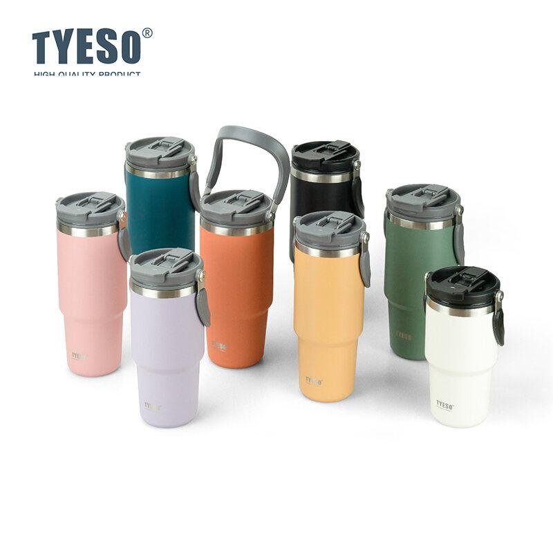 Tyeso Taishuo Stainless Steel Coffee Cup Large Capacity Vacuum Cup Men's Cold-Keeping Car Satchel Pairs of Drinks Straw Cup Drinkware Flasks Tumbler Mug Bottles Water Bottles Portable Bottled 3