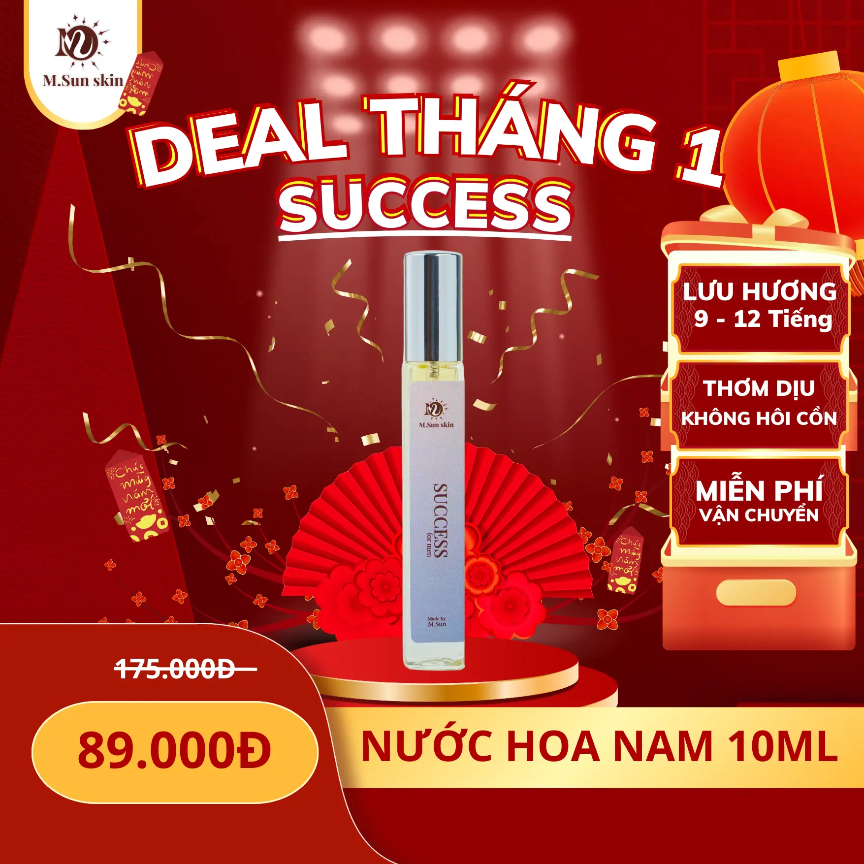 Nước hoa Nam - SUCCESS (Công sở, đi làm, đi học) - Lưu hương 9 - 12 Tiếng (Perfume Men)