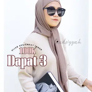 Qudsiyyah - [100K Get 3 Pcs]Hijab Segi Empat Instan Inner 2 layer size 115x115 Kerudung instan segi empat