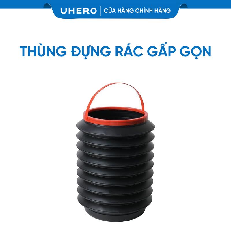 UHero Thùng rác gấp gọn TDR02 co giãn tiện lợi, để trên ô tô, văn phòng, nhà bếp, dung tích 4 lít.