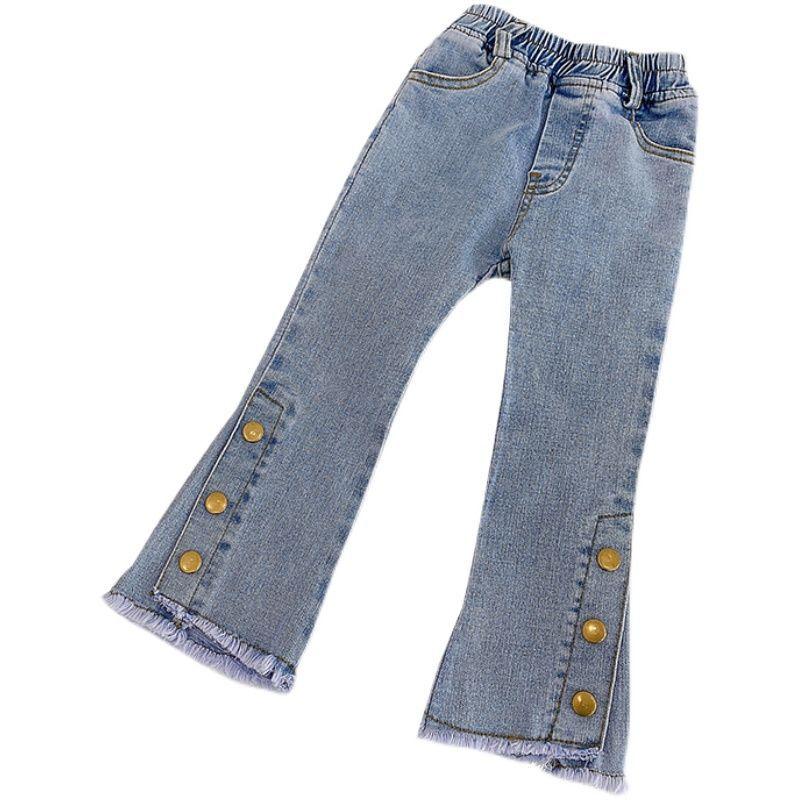 Girls Jeans 2024 Autumn New Children'S Slim Flared Pants Pants Baby Slim Stretch Pants 6