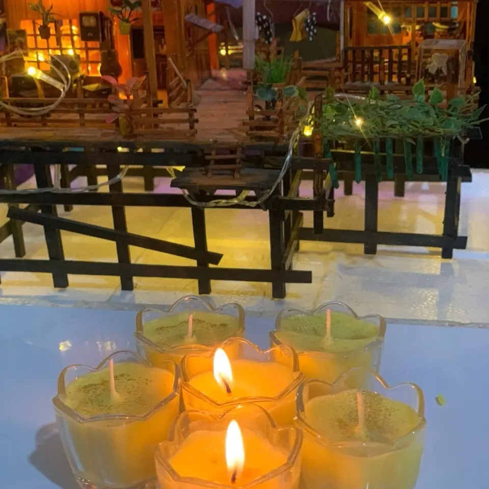 Combo nguyên liệu 108 ly hoa mai nến bơ cúng Phật