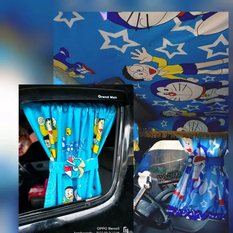 AKSESORIS kain flapon atap kabin 1 set tirai pintu motif terbaru 8