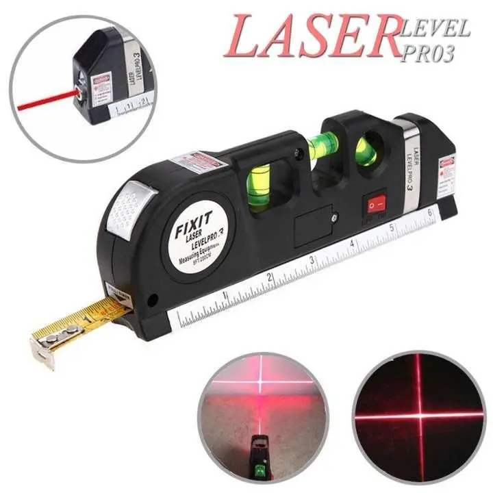 Multipurpose Laser Level PR03 laser measure Line 8ft+ Measure Tape Ruler Adjusted Standard and Metric Rulers