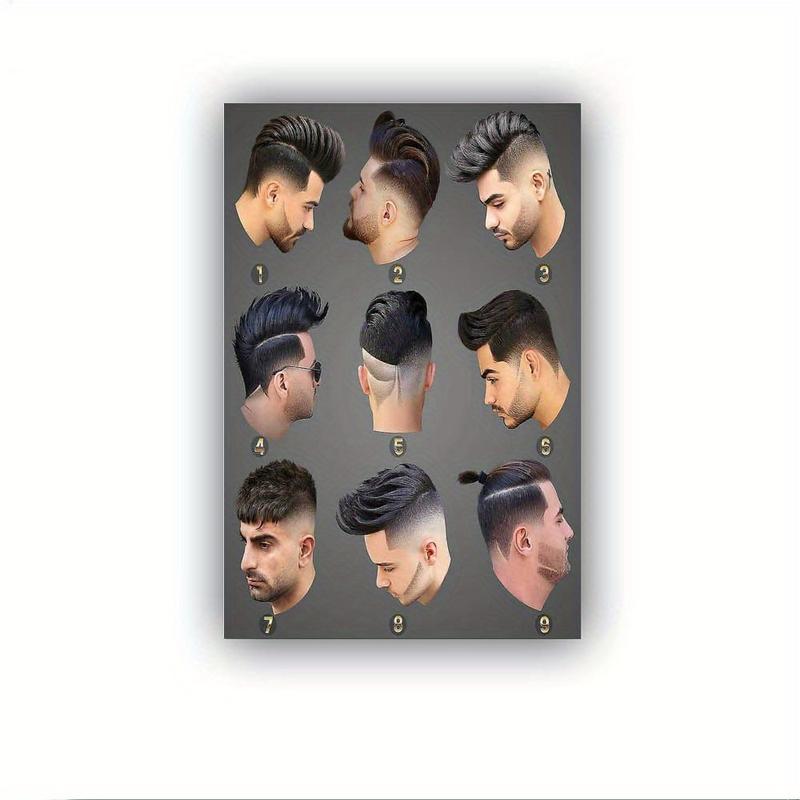 Poster Salun Tukang Gunting Rambut, Berbingkai Kayu, Gaya Janggut ...