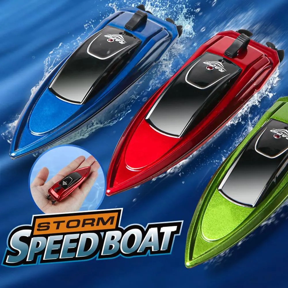 1 Pcs Plastic Mini Remote Control Speed Boat Toy UV Wear Children Boat Anti Excellent Coating L1U0