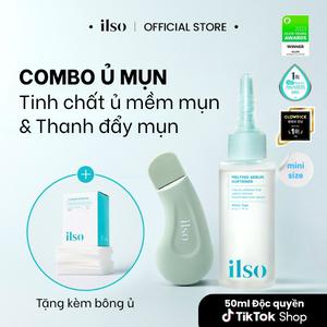 [ 50ml Độc quyền Tiktok ] ILSO SET 3 MÓN_ Ủ mụn đầu đen, sợi bã nhờn Melting Sebum Softener + thanh đẩy mụn tặng kèm bông