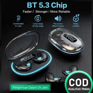 【Seeyou7】X55 Headset Bluetooth Earphone Earbud Nirkabel Tak Terlihat dengan Layar LED Headset Tidur Pengurang Kebisingan Kait Telinga