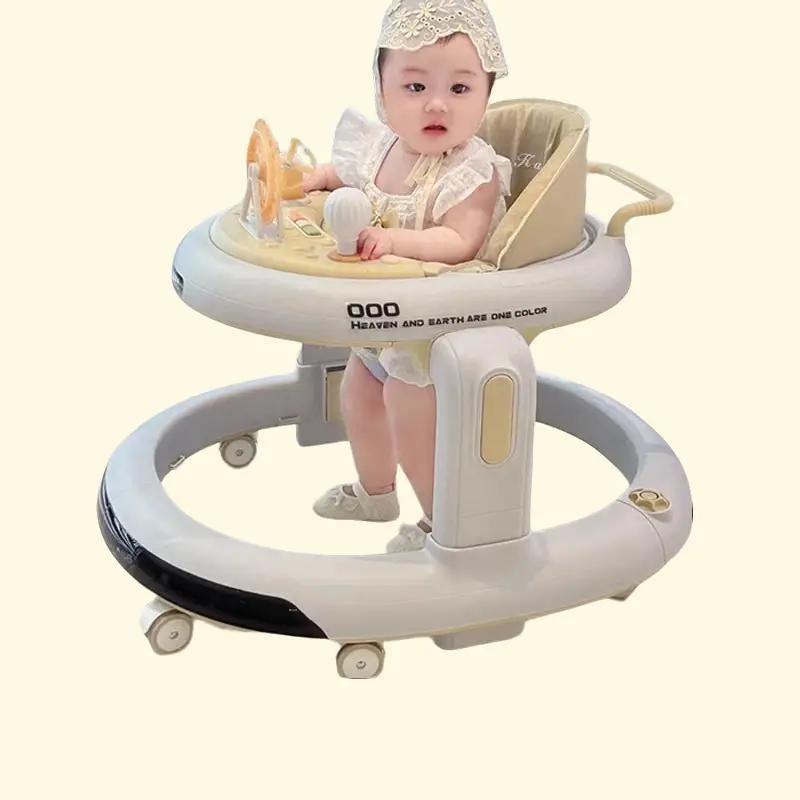 xe tròn tập đi cao cấp có nhạc và dèn ghế ngồi xoay 360 độ nâng chỉnh được chiều cao Voi baby walker xe tron