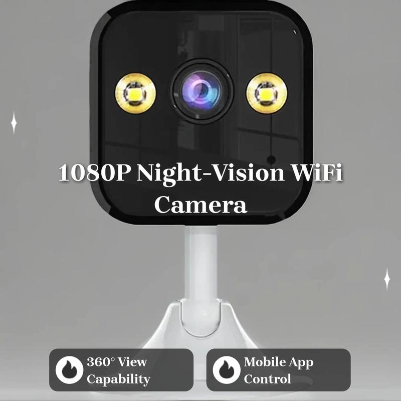 Square 1080P Night-Vision Security Camera, Indoor WiFi Camera, Motion-Detection Camera, 360° Home Security Camera, Mobile APP Control Camera, Smart Camera, Camera Wireless, Infrared Camera 2