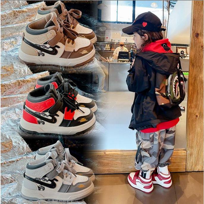 [Phom Nhỏ] Giày Thể Thao Cao Cổ Trẻ Em Cho Bé Trai Bé Gái , Phong Cách Thời Trang Năng Động Cho Bé Đi Chơi, Đi Học. SK322